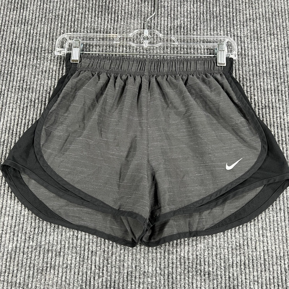 Nike Shorts Womens Small Black Gray Lined Dri Fit Drawstrings Gyn Workout Run